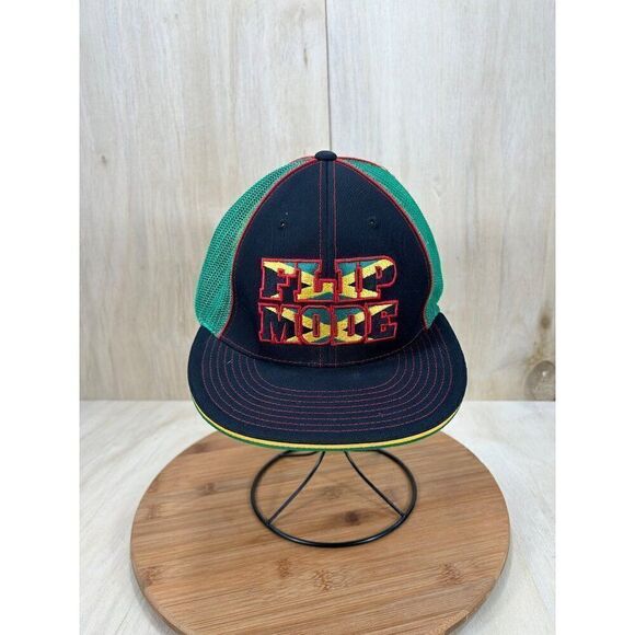 Savon Sports Flip Mode Green Rasta Theme Flat Bill Adjustable Baseball Hat - Picture 1 of 6